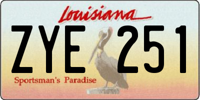 LA license plate ZYE251