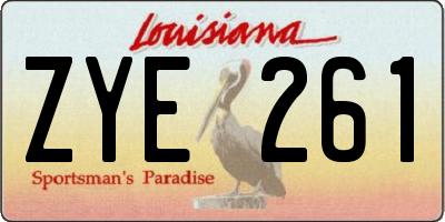 LA license plate ZYE261