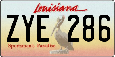 LA license plate ZYE286