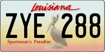 LA license plate ZYE288
