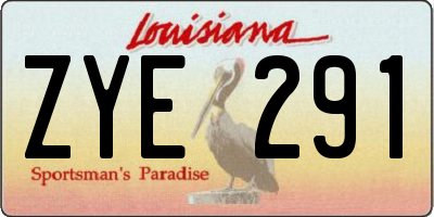 LA license plate ZYE291