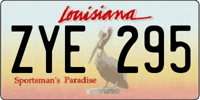 LA license plate ZYE295