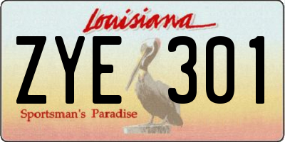 LA license plate ZYE301