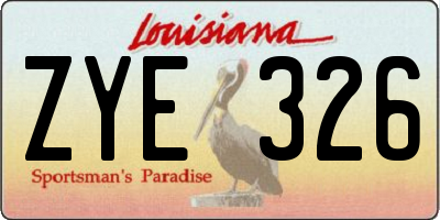 LA license plate ZYE326