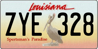LA license plate ZYE328