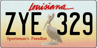 LA license plate ZYE329