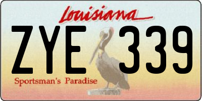 LA license plate ZYE339