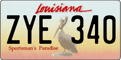 LA license plate ZYE340