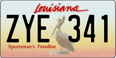 LA license plate ZYE341