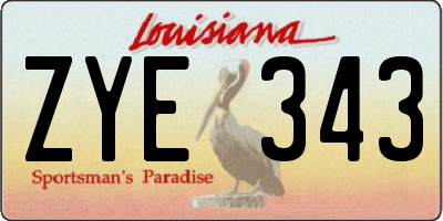 LA license plate ZYE343