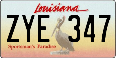 LA license plate ZYE347