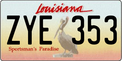 LA license plate ZYE353