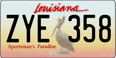 LA license plate ZYE358