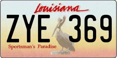 LA license plate ZYE369