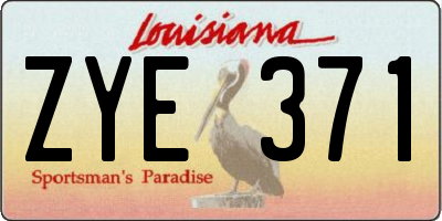 LA license plate ZYE371