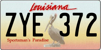 LA license plate ZYE372