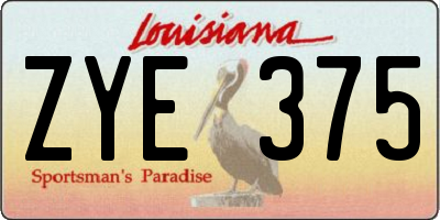 LA license plate ZYE375