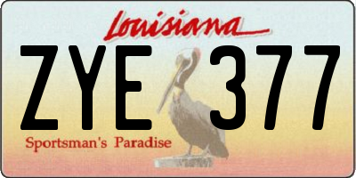 LA license plate ZYE377