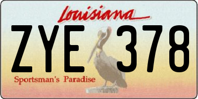 LA license plate ZYE378