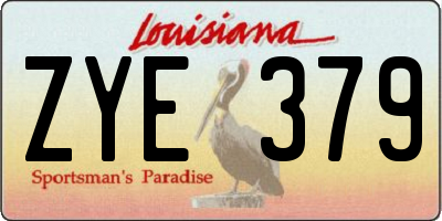 LA license plate ZYE379