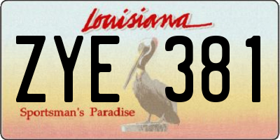 LA license plate ZYE381