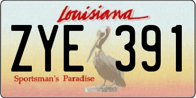 LA license plate ZYE391