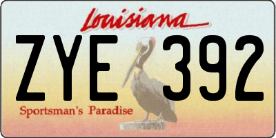 LA license plate ZYE392