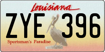 LA license plate ZYE396
