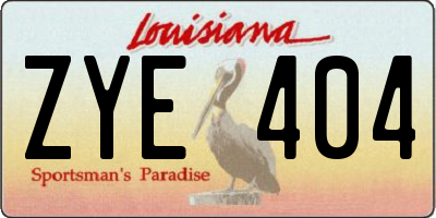 LA license plate ZYE404