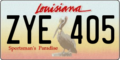 LA license plate ZYE405