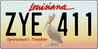 LA license plate ZYE411