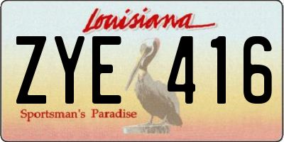 LA license plate ZYE416