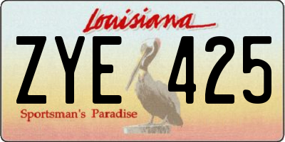 LA license plate ZYE425