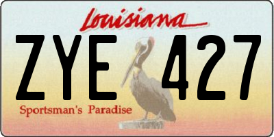 LA license plate ZYE427