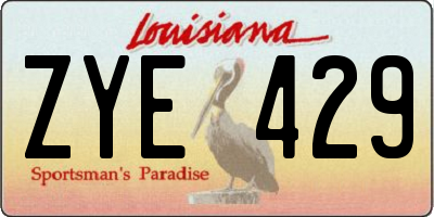 LA license plate ZYE429