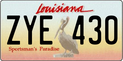 LA license plate ZYE430