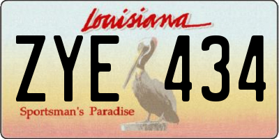 LA license plate ZYE434