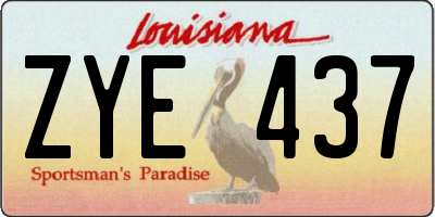 LA license plate ZYE437