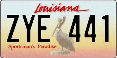 LA license plate ZYE441