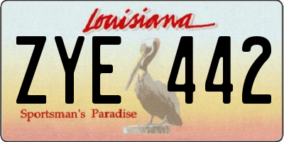 LA license plate ZYE442