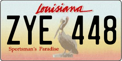 LA license plate ZYE448