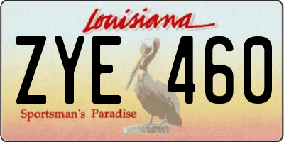 LA license plate ZYE460