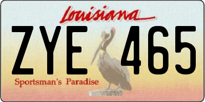 LA license plate ZYE465