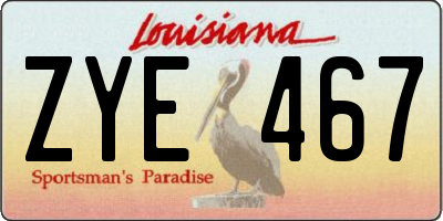 LA license plate ZYE467