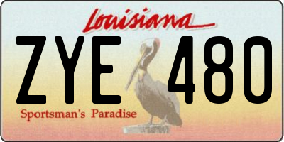 LA license plate ZYE480