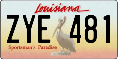 LA license plate ZYE481