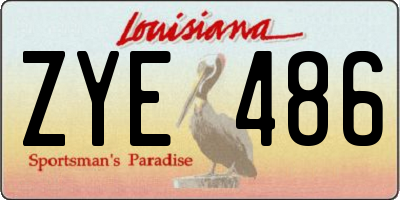 LA license plate ZYE486