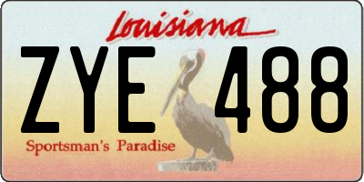 LA license plate ZYE488