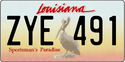 LA license plate ZYE491
