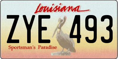 LA license plate ZYE493